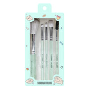 5 Pieces Makeup Brush Set soft bristles close up detail